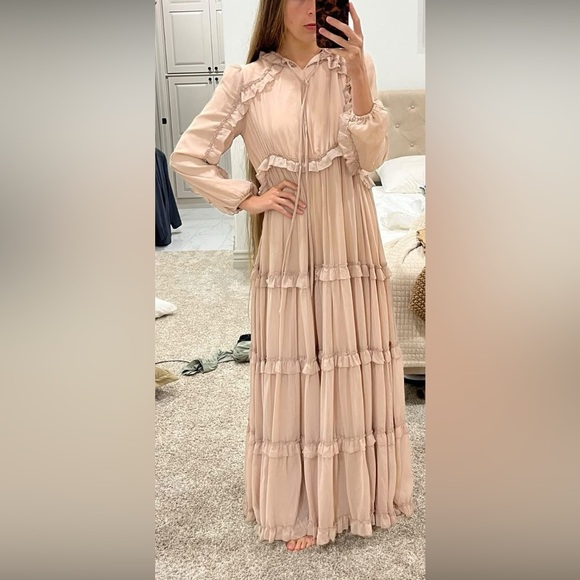 Dainty Jewells Dresses & Skirts - Dainty Jewells Blush Long Sleeve Ruffle Dress